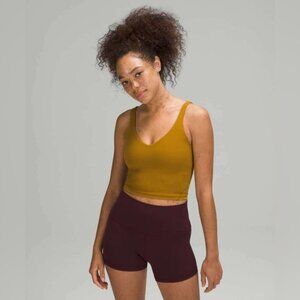 Lululemon 2021 Align BUTTER NULU active Tank top cropped Gold Spice Yellow sz 0